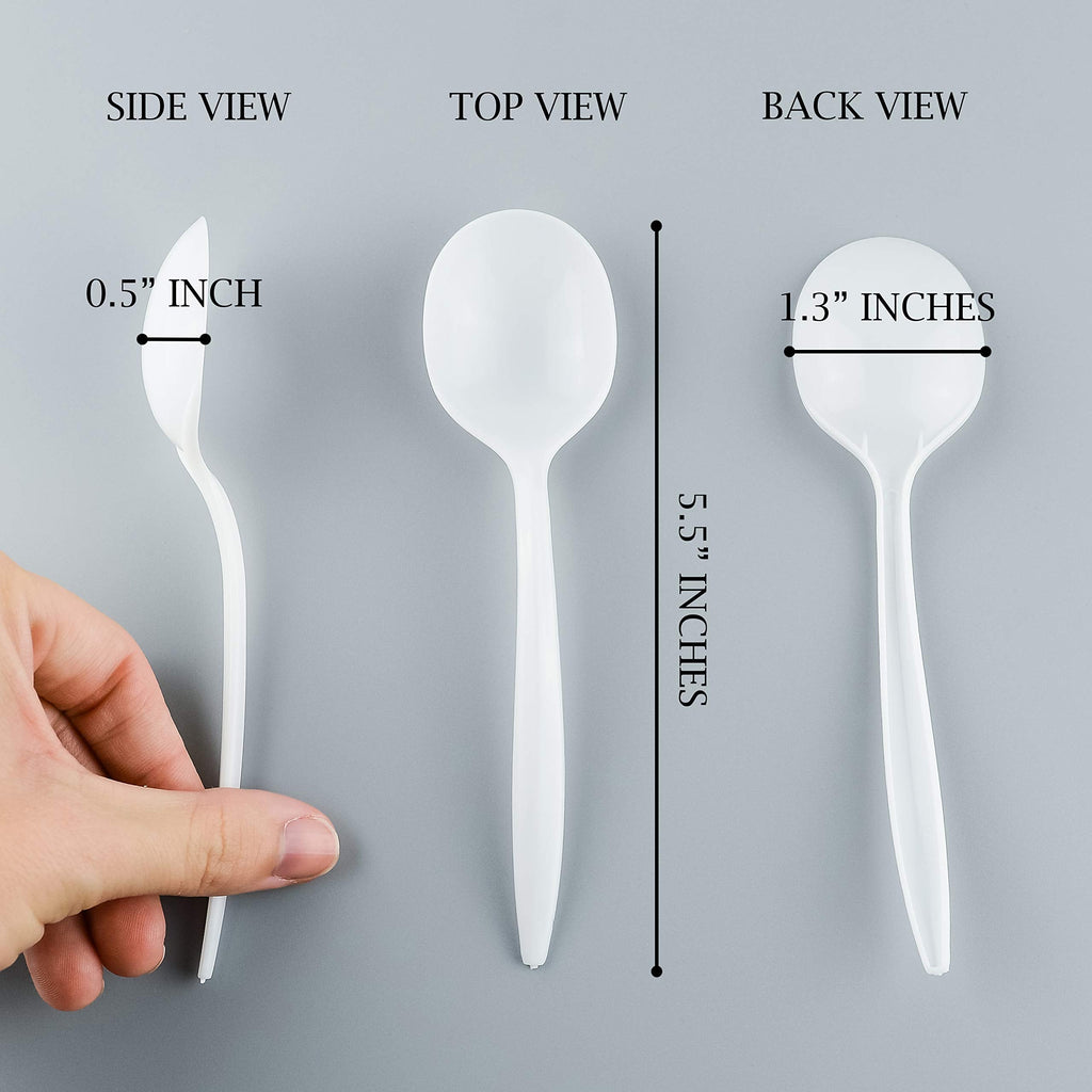 Gold Global Cutlery Disposable Spoons White (1000 Count) Gold Global