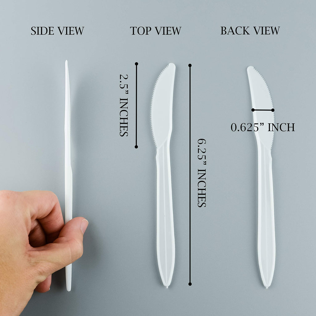 1,000 Plastic Disposable Knives Bulk Gold Global