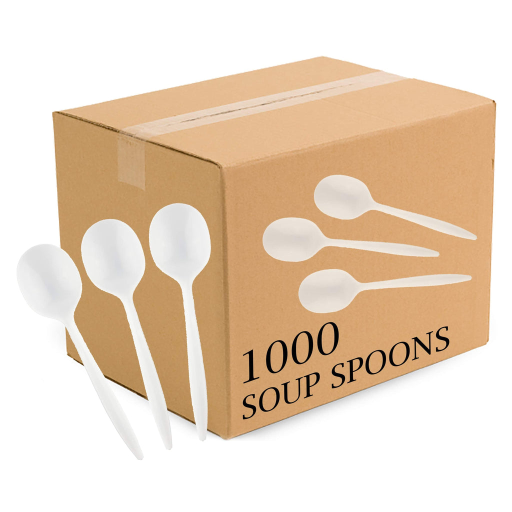 Gold Global Cutlery Disposable Spoons White (1000 Count) Gold Global