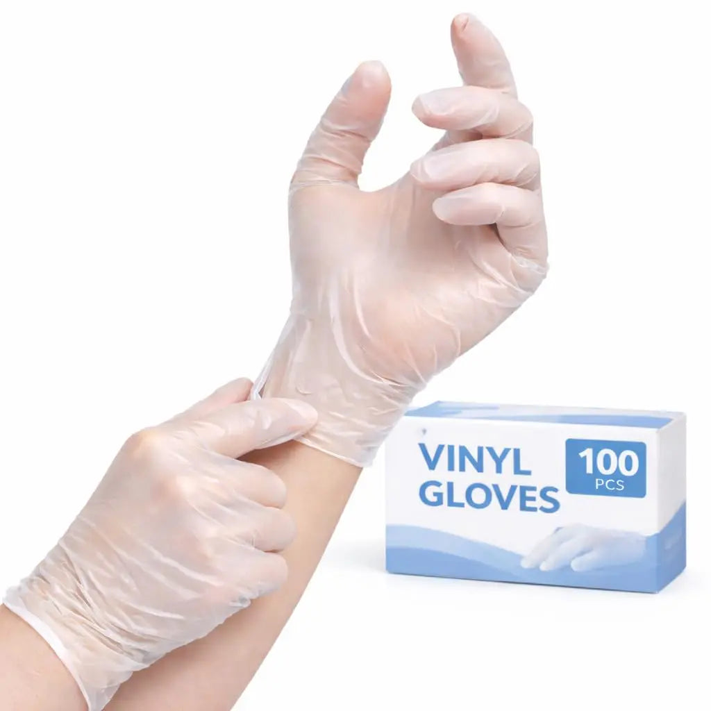 Gold Global Clear Vinyl Disposable Gloves | Powder-Free, Latex & Rubber Free, Food Handling & Cleaning Use, Cooking Gold Global