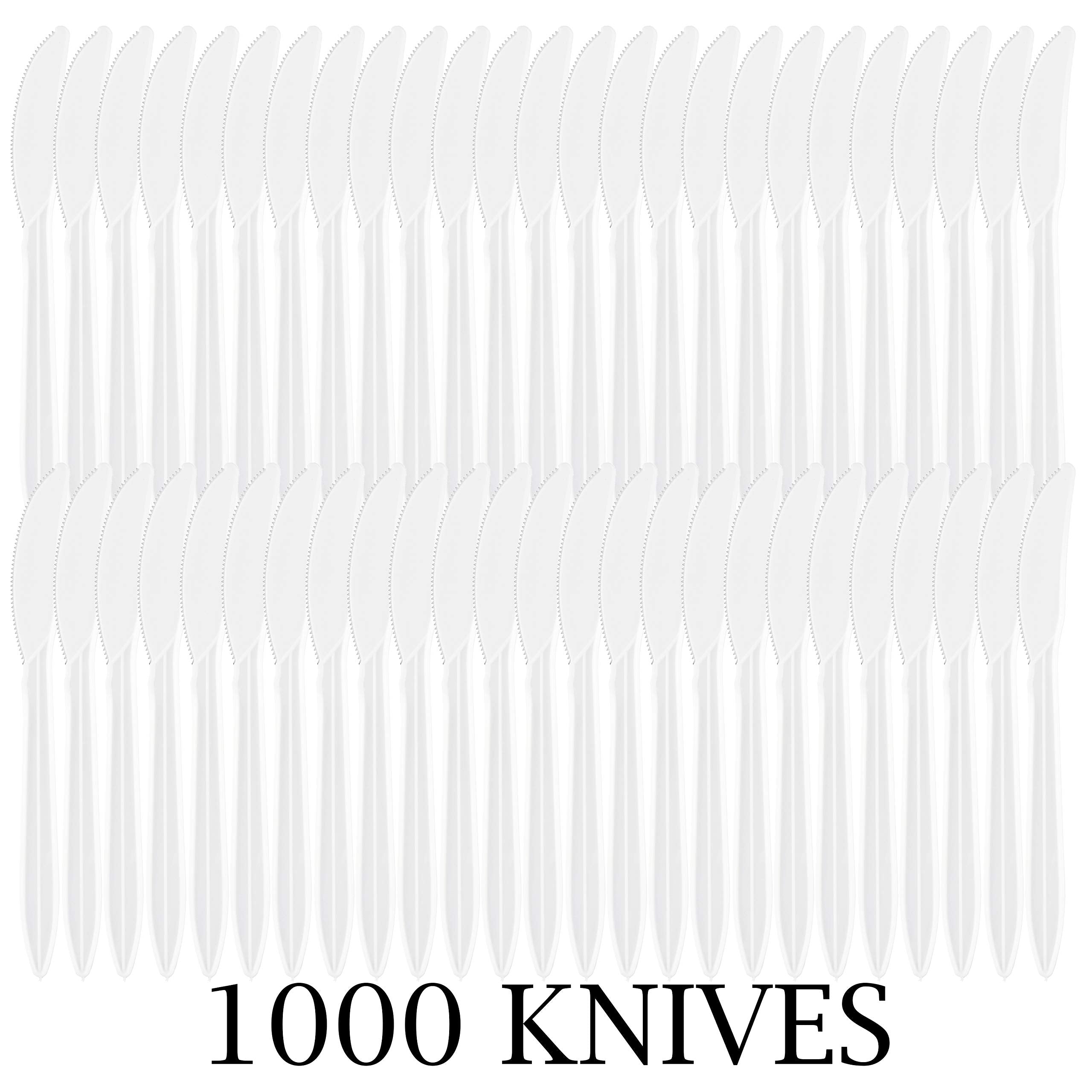 1,000 Plastic Disposable Knives Bulk Gold Global