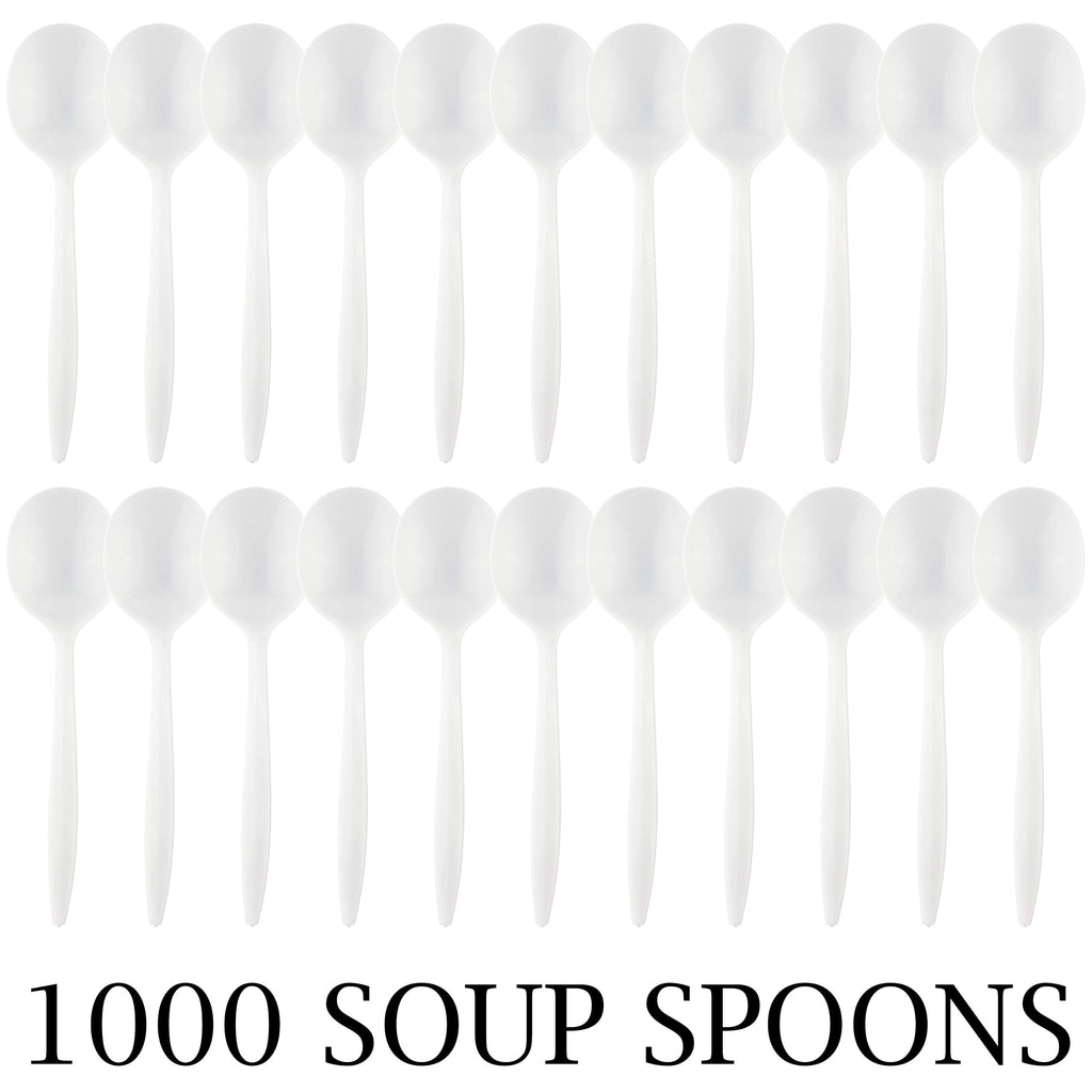Gold Global Cutlery Disposable Spoons White (1000 Count) Gold Global