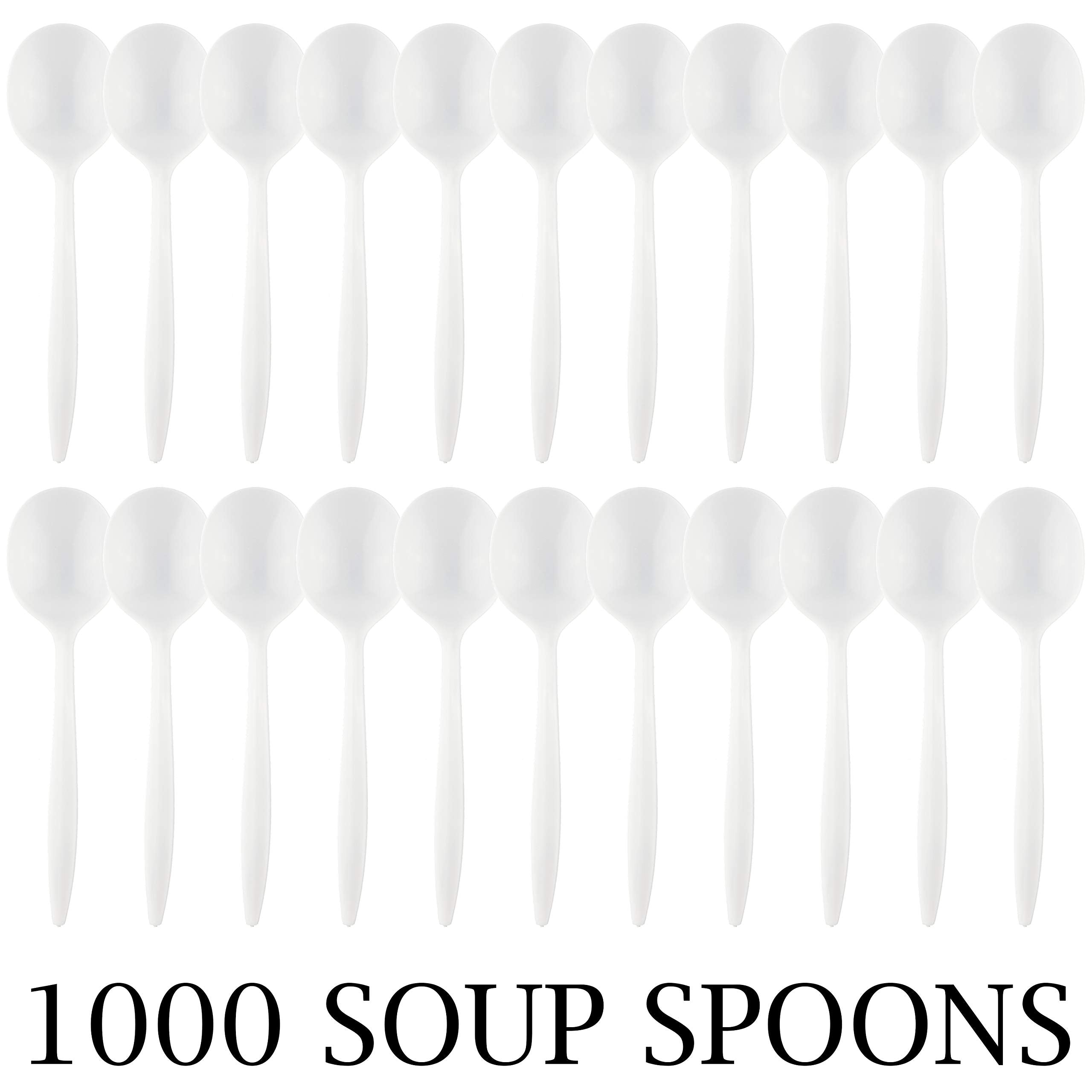 Gold Global Cutlery Disposable Spoons White (1000 Count) Gold Global